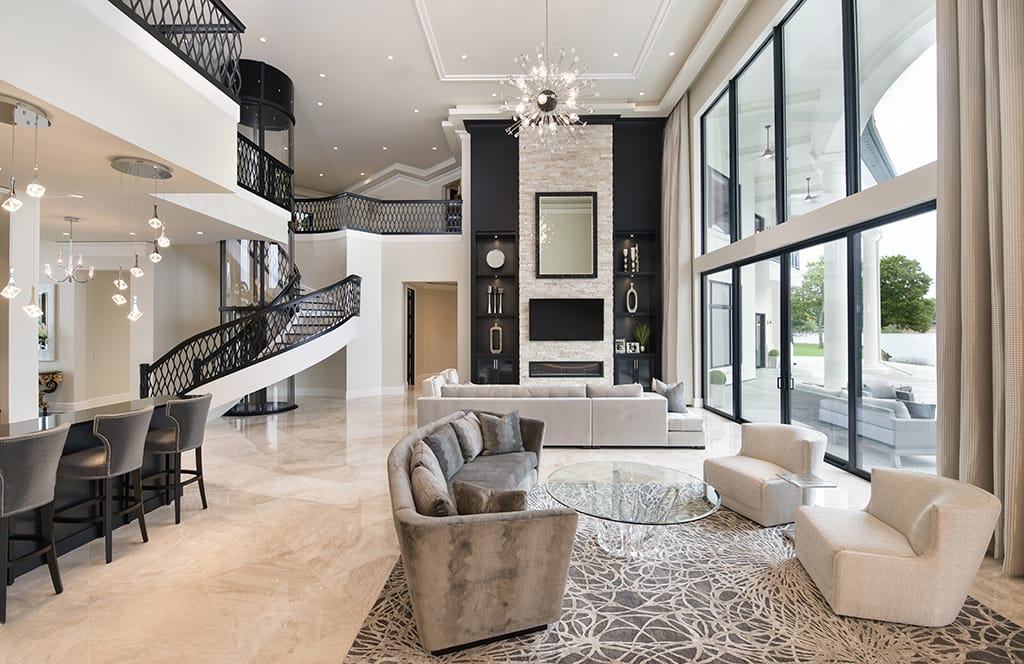 Modern luxury villa interior with smart home design in Dubai